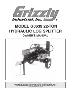 Manual Grizzly G0639 Wood Splitter