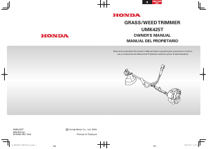 Manual de uso Honda UMK425T Desbrozador
