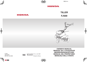 Manual Honda FJ500 Cultivator