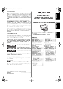 Manual de uso Honda GX390T2 Motor