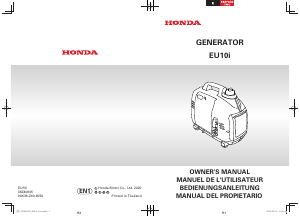 Manual de uso Honda EU10iT1 Generador