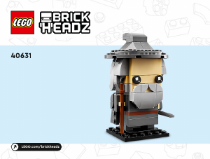 Manual Lego set 40631 Brickheadz Gandalf, o Cinzento e Balrog