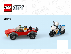 Bruksanvisning Lego set 60392 City Biljakt med polismotorcykel