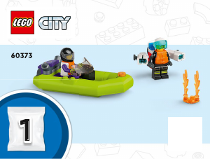 Handleiding Lego set 60373 City Reddingsboot Brand