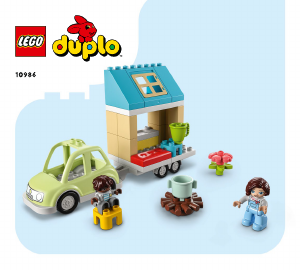 Manual Lego set 10986 Duplo Family house on wheels
