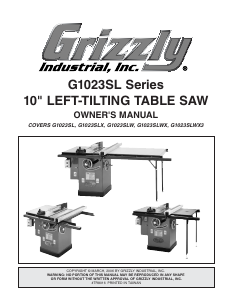 Manual Grizzly G1023SLWX3 Table Saw