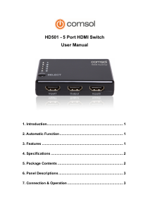 Manual Comsol HD501 HDMI Switch