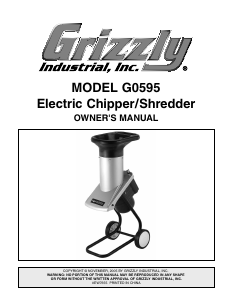 Manual Grizzly G0595 Garden Shredder