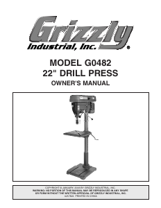 Manual Grizzly G0482 Drill Press