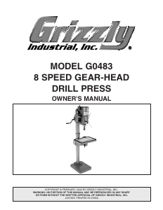 Manual Grizzly G0483 Drill Press