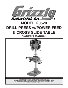 Handleiding Grizzly G0520 Kolomboormachine