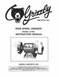 Manual Grizzly G1090 Bench Grinder