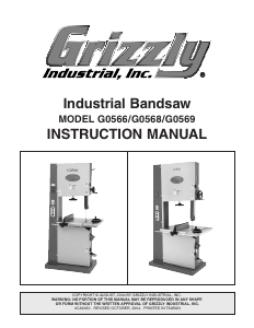 Handleiding Grizzly G0566 Bandzaag