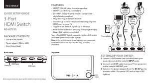 Manual Insignia NS-HZ335 HDMI Switch