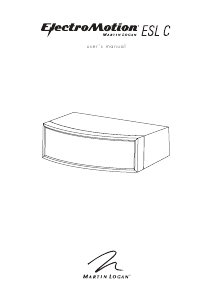 Mode d’emploi MartinLogan ElectroMotion ESL C Haut-parleur