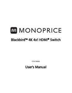 Manual Monoprice P/N 39666 HDMI Switch