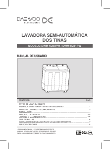 Manual de uso Daewoo DWM-K280PW Lavadora