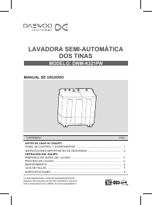 Manual de uso Daewoo DWM-K312PW Lavadora