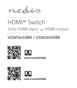 Manuál Nedis VSWI3455BK Přepínač HDMI
