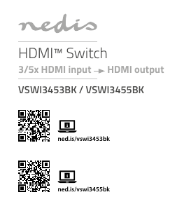 Εγχειρίδιο Nedis VSWI3455BK Διακόπτης HDMI