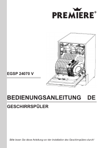 Bedienungsanleitung Premiere EGSP 24070 V Geschirrspüler