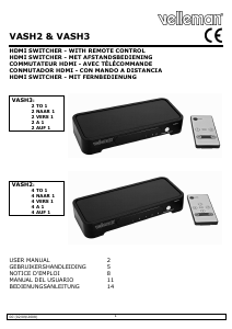 Manual de uso Velleman VASH3 Conmutador HDMI