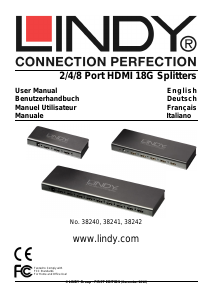 Bedienungsanleitung Lindy 38240 HDMI-Umschalter