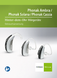 Bedienungsanleitung Phonak Cassia BTE Hörgerät