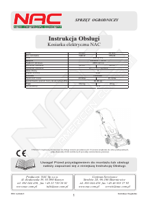 Instrukcja NAC JA1611 Kosiarka