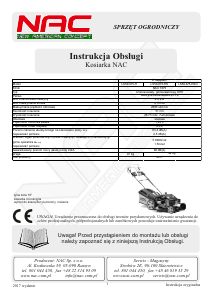 Instrukcja NAC LS50-675-HS Kosiarka