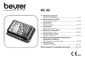 Manuale Beurer BC 80 Misuratore di pressione