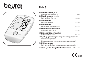 Manual de uso Beurer BM 45 Tensiómetro