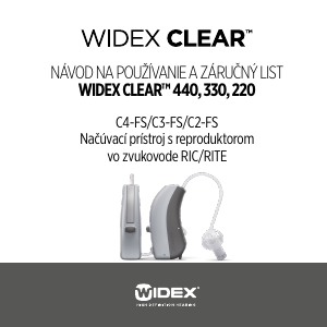 Manuál Widex Clear 220 Sluchadlo