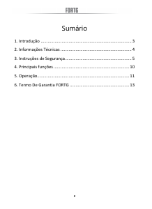 Manual FORTG FG0007.FE.B Serra de esquadria