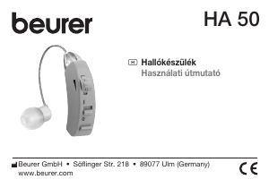 Használati útmutató Beurer HA 50 Hallókészülék