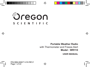 Manual Oregon WR110 Radio