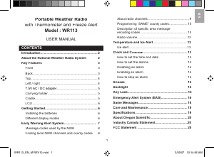 Handleiding Oregon WR113 Radio