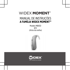 Manual Widex Moment MBB3D Aparelho auditivo