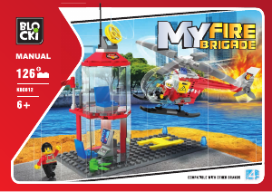 Manual Blocki set KB0812 MyFireBrigade Helicopter and control tower