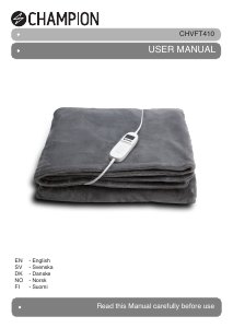 Manual Champion CHVFT410 Electric Blanket