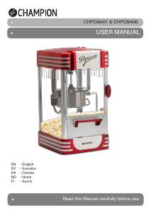 Manual Champion CHPCM406 Popcorn Machine