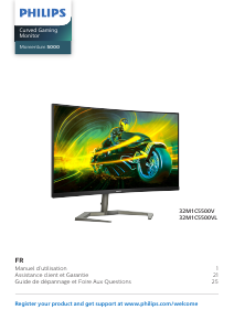 Mode d’emploi Philips 32M1C5500VL Momentum 5000 Moniteur LED