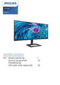 Bruksanvisning Philips 346E2LAE E Line LED-skjerm