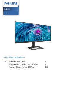 Kullanım kılavuzu Philips 346E2LAE E Line LED ekran