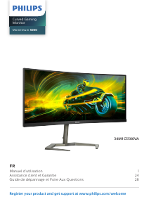 Mode d’emploi Philips 34M1C5500VA Momentum 5000 Moniteur LED