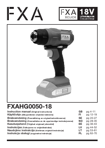 Bruksanvisning FXA FXAHG0050-18 Varmluftpistol