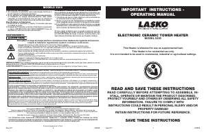Manual Lasko 5309 Heater