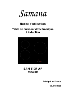 Mode d’emploi Samana SAM TI 3F AF Table de cuisson