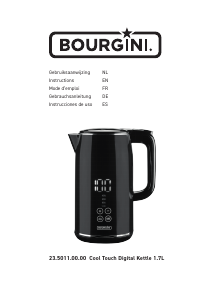 Handleiding Bourgini 23.5011.00.00 Cool Touch Waterkoker