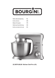 Manual Bourgini 22.5079.00.00 Kitchen Chef Pro Stand Mixer